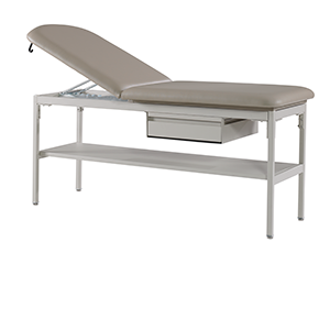 Series 414D Exam Room Treatment Table with Shelf, Adjustable Back, Flat Top and One Drawer