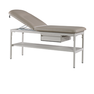 Series 415D Exam Room Treatment Table with Shelf, Adjustable Back, Contour Top and One Drawer