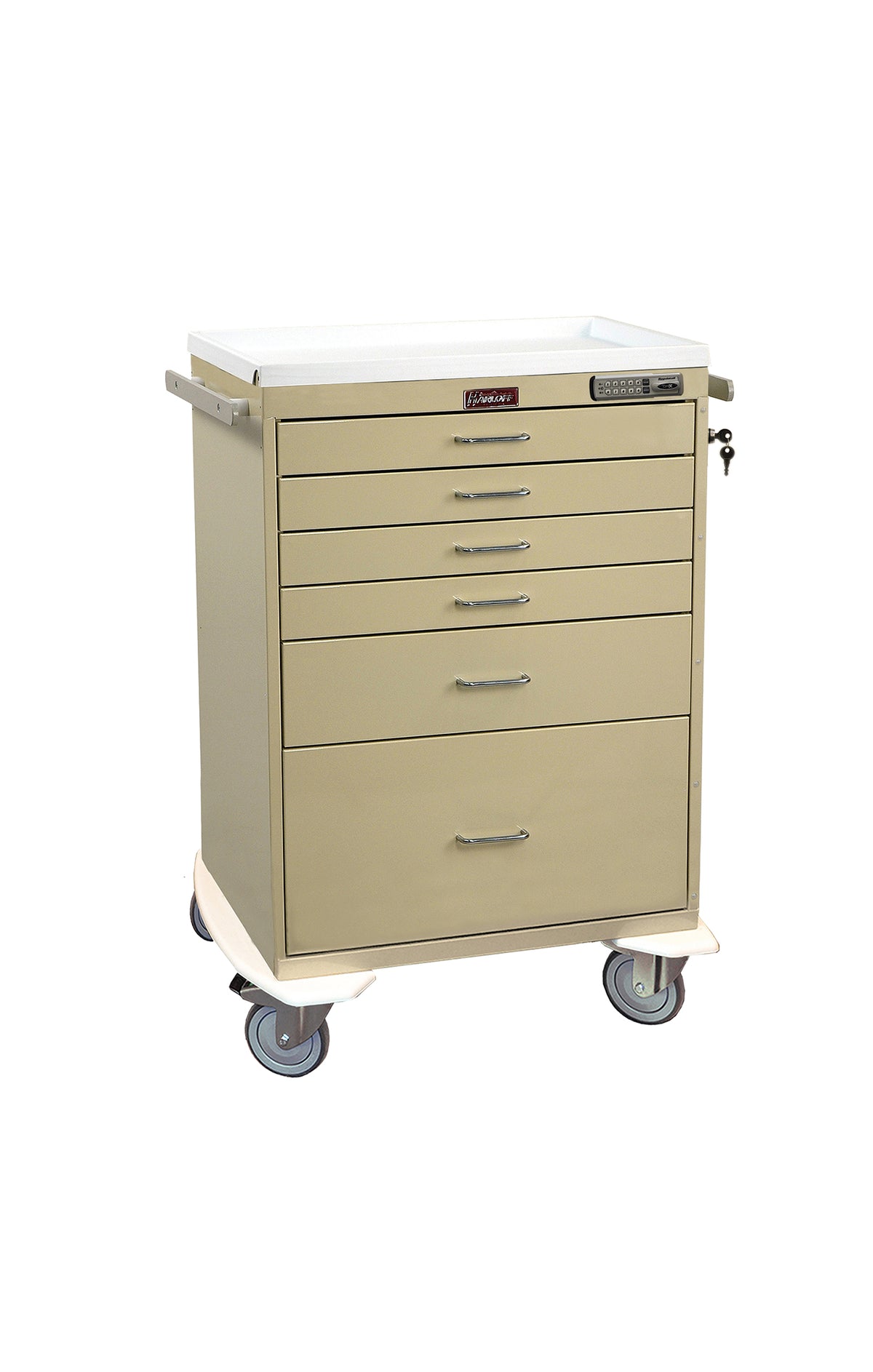 6 Drawer Workstation (Tall) with Basic Electronic Pushbutton Lock, Standard Package