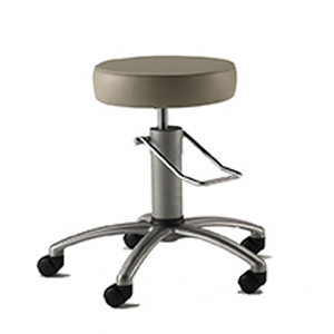 Series 748 Hydraulic Surgical Stool with Silver Column and Brushed Aluminum Base