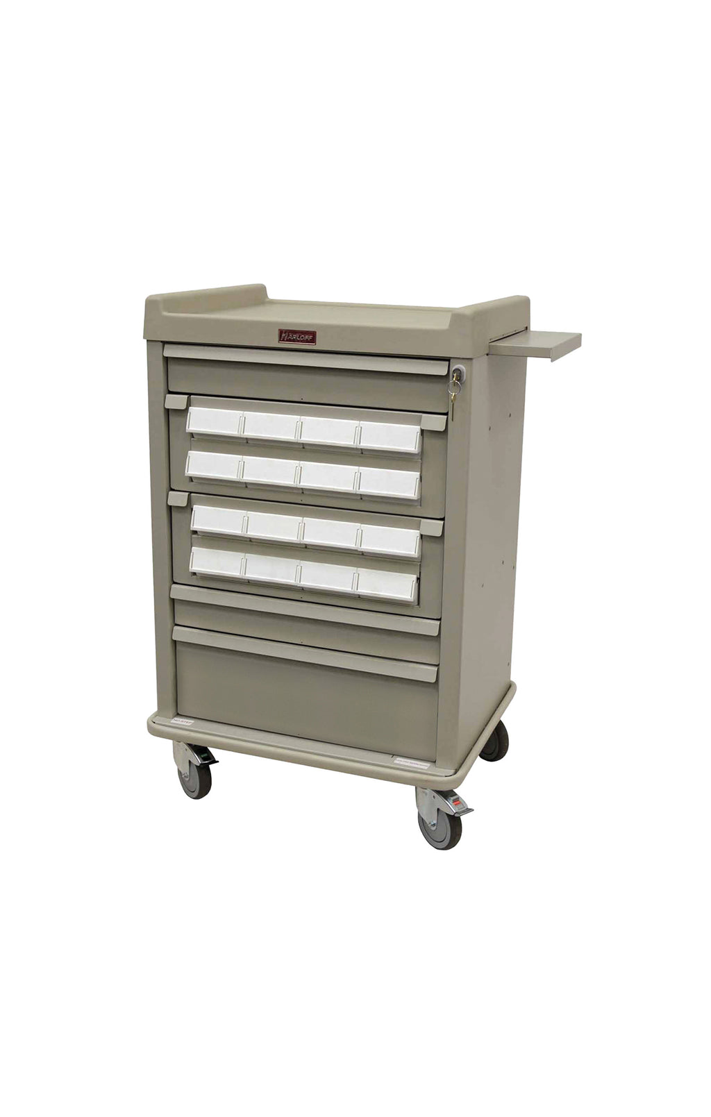 OptimAl Line, Aluminum 16 Bin Cassette Medication Cart
