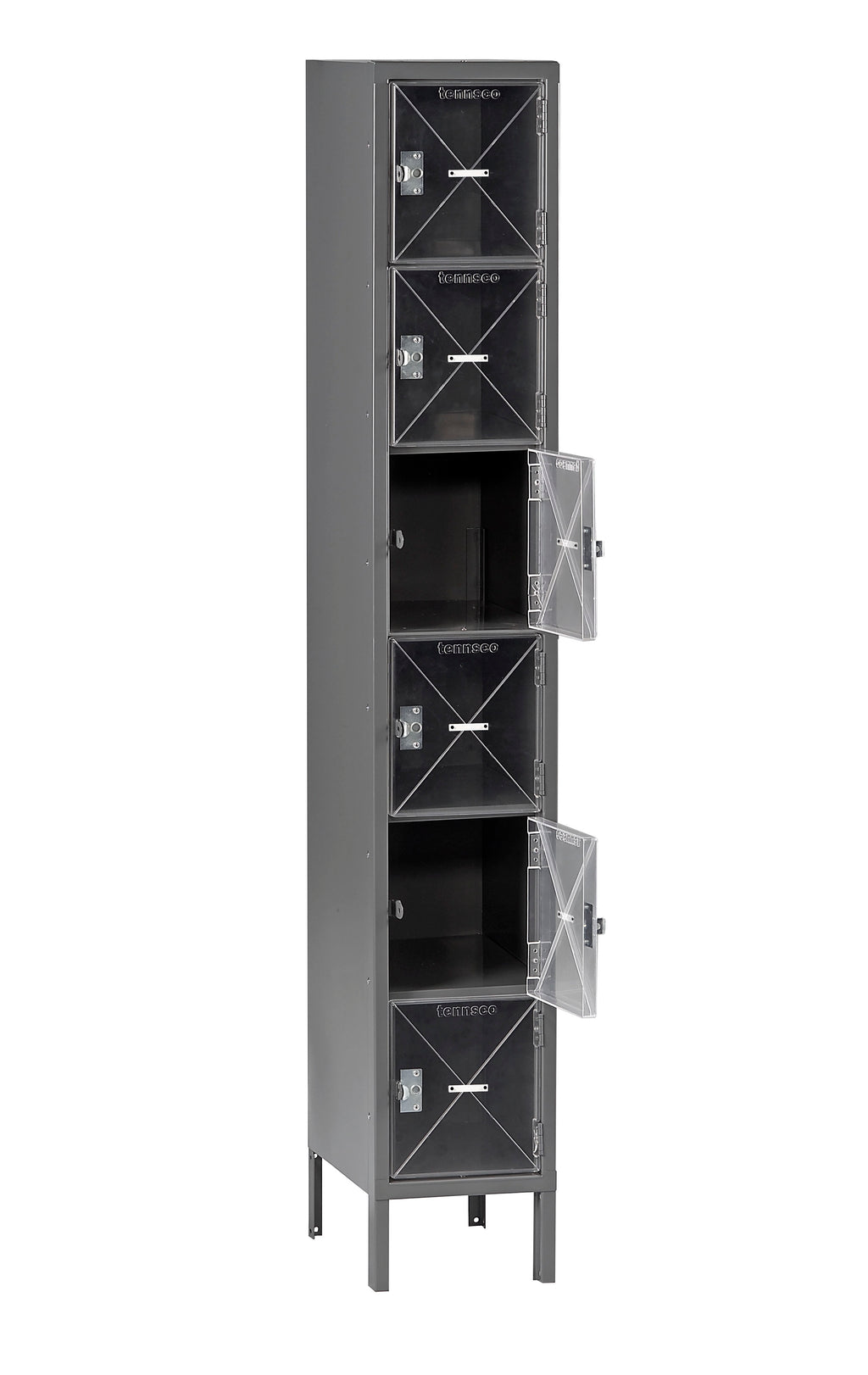6 HIGH C-THRU BOX LOCKER - ONE WIDE WITH LEGS (ASSEMBLED) - CBL6-121212-1