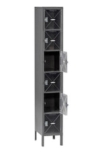 6 HIGH C-THRU BOX LOCKER - ONE WIDE WITH LEGS (ASSEMBLED) - CBL6-121212-1