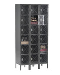 6 HIGH C-THRU BOX LOCKER - THREE WIDE WITH LEGS (ASSEMBLED) - CBL6-121512-3