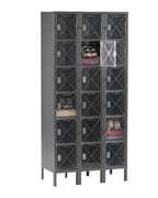 6 HIGH C-THRU BOX LOCKER - THREE WIDE WITH LEGS (ASSEMBLED) - CBL6-121512-3