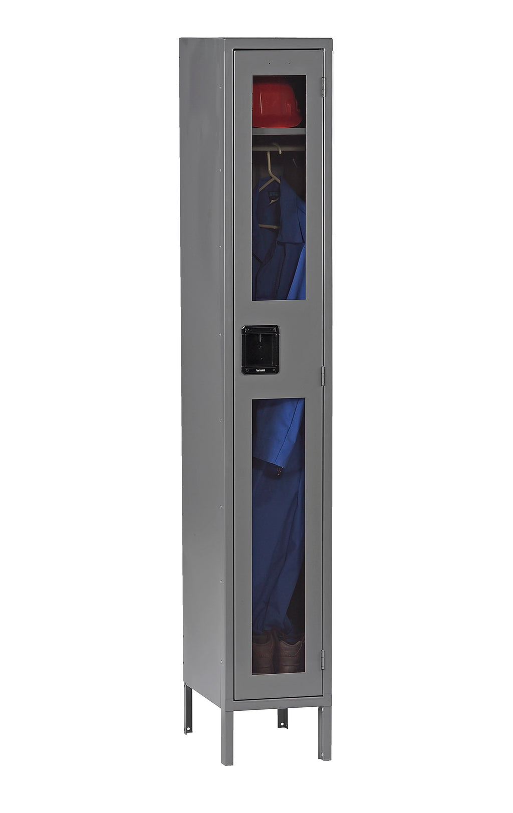 SINGLE TIER C-THRU LOCKER - ONE WIDE WITH LEGS (ASSEMBLED) - CSL-121872-1