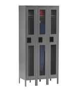 SINGLE TIER C-THRU LOCKER - THREE WIDE WITH LEGS (ASSEMBLED) - CSL-151872-3