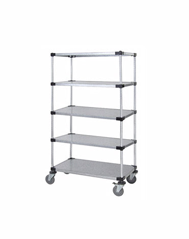 Solid Shelf Mobile Caster Cart - M2436SG47-5 - 24” x 36” x 80”