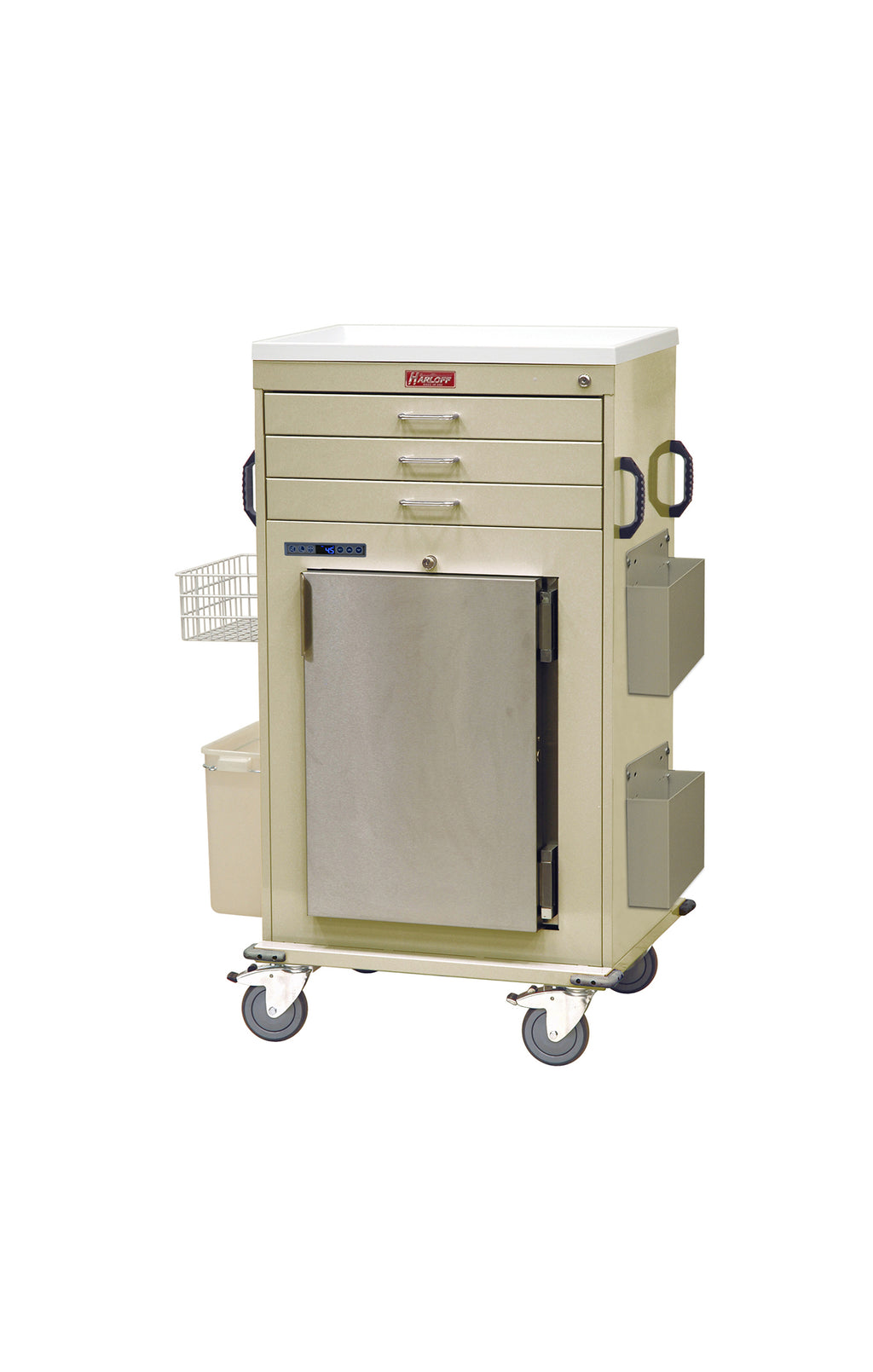 Malignant Hyperthermia Cart with Medical Grade Refrigerator, Three Drawer – Breakaway Lock