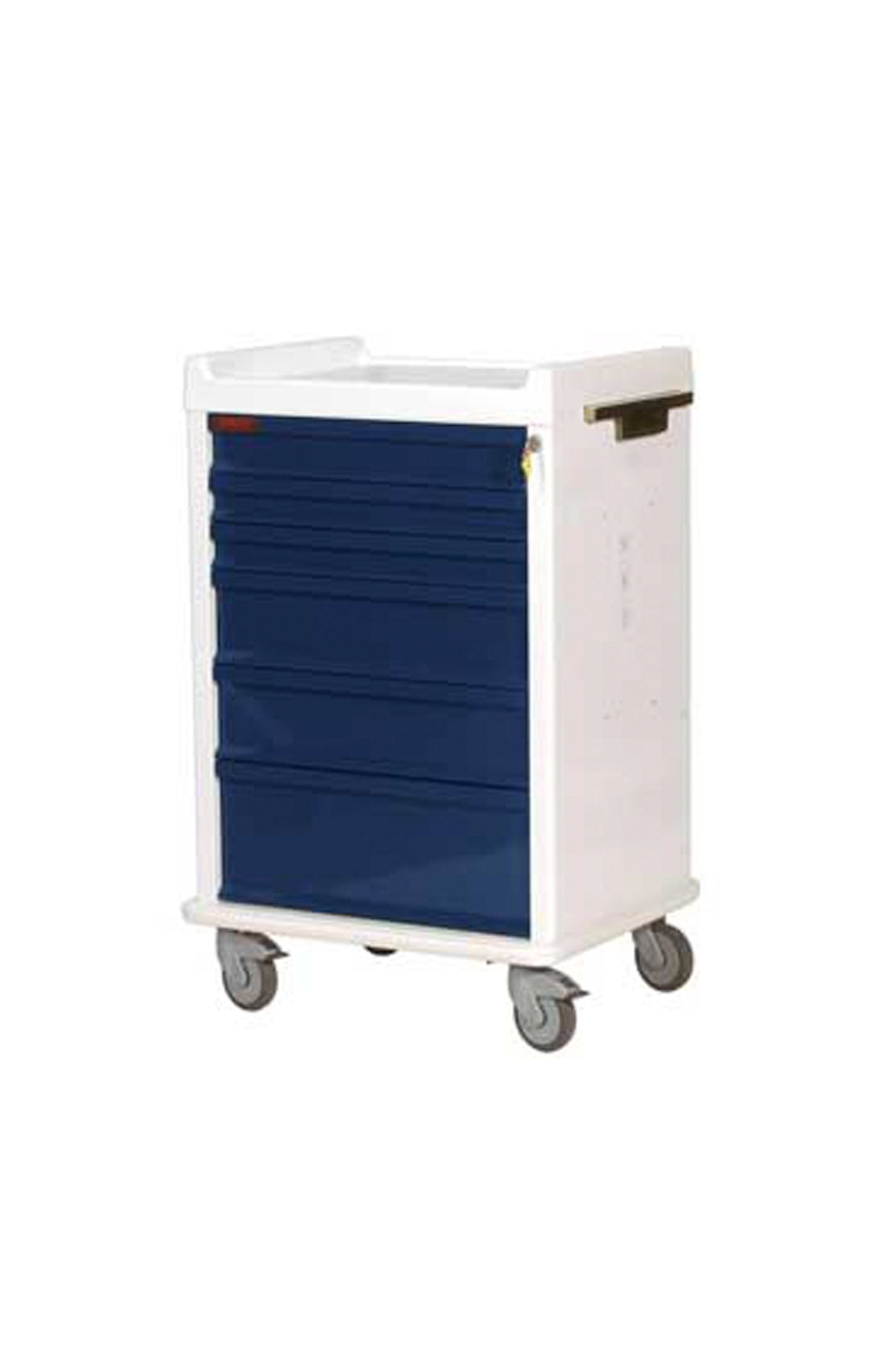 MRI-Conditional Six Drawer Anesthesia Cart Key Lock Standard Package