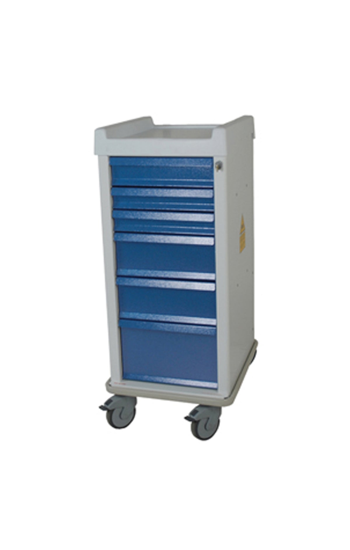 MR-Conditional Narrow Six Drawer Anesthesia Cart Key Lock Standard Package