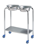 P-1079-W/S-SS Double Basin Stand with Shelf