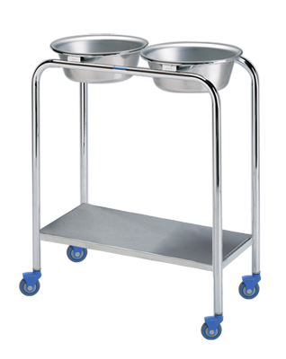 P-1079-W/S-SS Double Basin Stand with Shelf