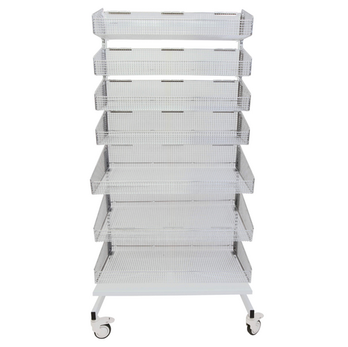 Single-sided Stationary Unit with 7 Baskets (No Dividers)