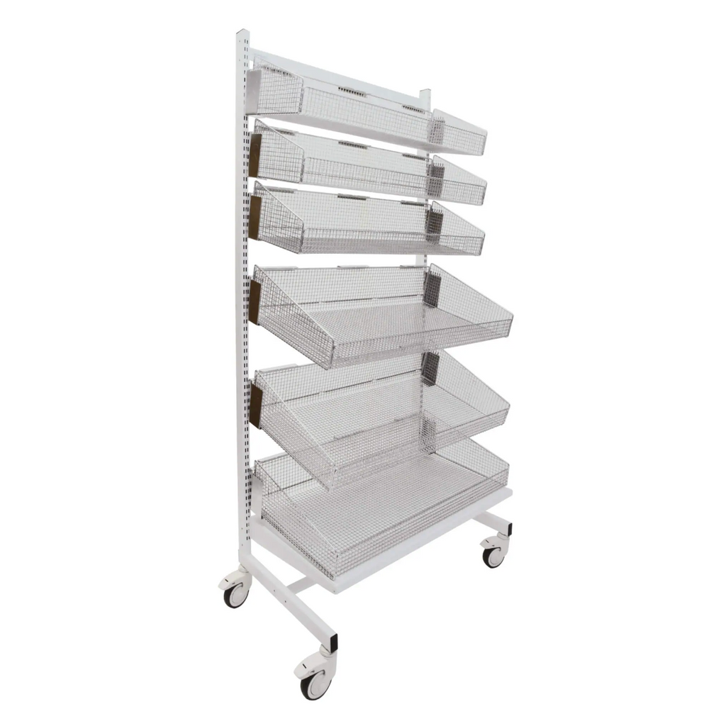 Single-Sided Stationary Unit with 6 Baskets (No Dividers)