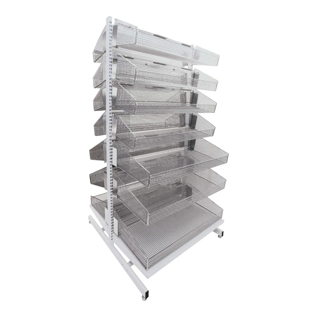 Double-sided Stationary or Mobile Unit with 14 Baskets