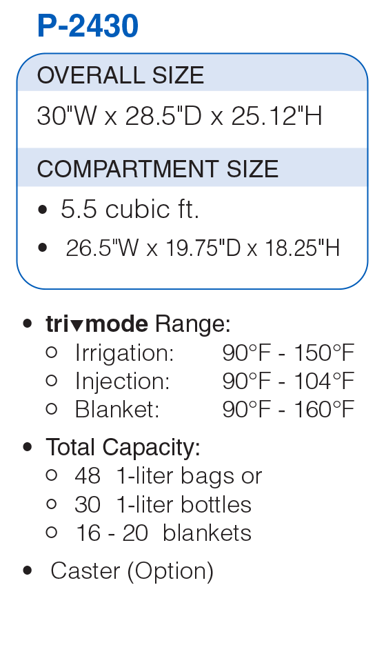 P-2430 Single Cavity Blanket & Fluid Warmer