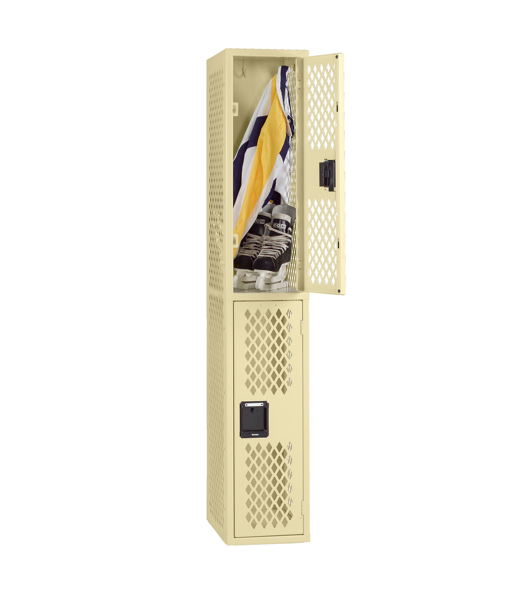DOUBLE TIER VENTILATED LOCKER - ONE WIDE, NO LEGS (ASSEMBLED) - VDL-121836-A