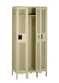 SINGLE TIER VENTILATED LOCKER - THREE WIDE WITH LEGS (ASSEMBLED) - VSL-121872-3