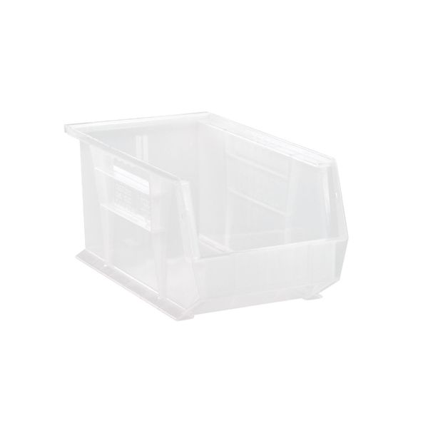 CLEAR-VIEW ULTRA STACK & HANG BIN RED 14-3/4in x 8-1/4in x 7in, Case of 12 Bins