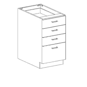 Series 1824-3BFC Essentials  Three Drawer Box/File Base Cabinets
