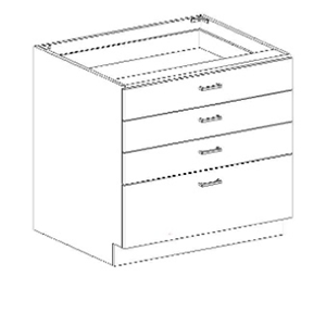 Series 3624-3BFC Essentials  Three Drawer Box/File Base Cabinets