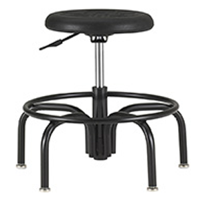 Series 928 Physician Stool with Single Lever Release, Black Tubular Steel Base with Foot Ring & Glides