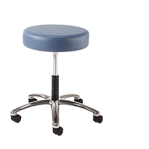Series 933 Physician Stool With Manual Adjustment and Polished Aluminum Base.