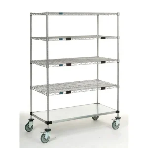 5-Shelf Mobile Unit with Solid Bottom