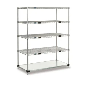 5-Shelf Stationary Unit with Solid Bottom